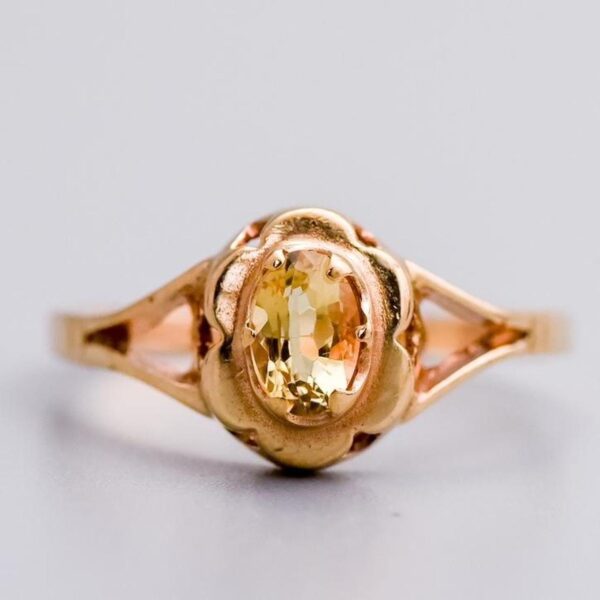 9K Gold Citrine Ring