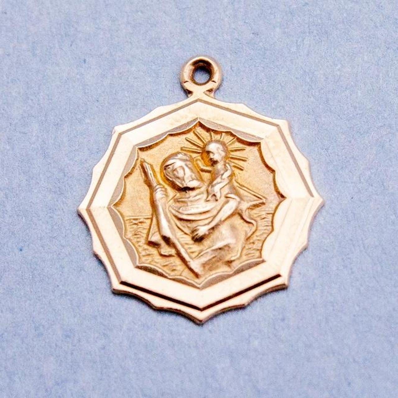 9K Gold St. Christopher Pendant