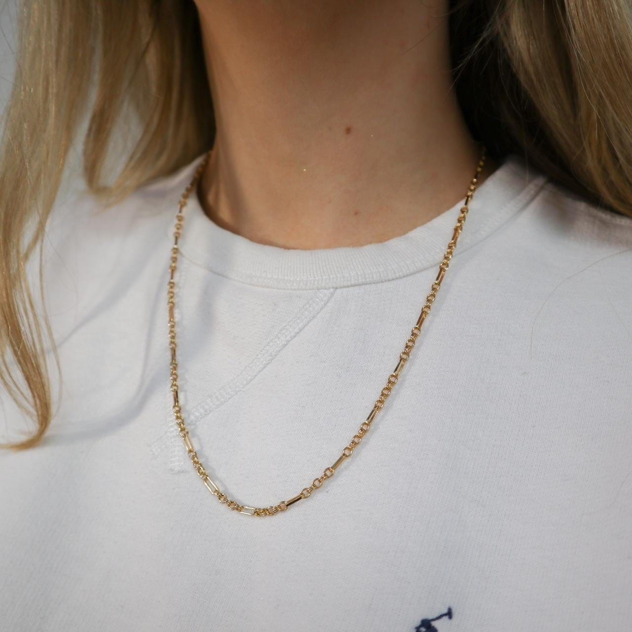 9K Gold Figaro Style Necklace
