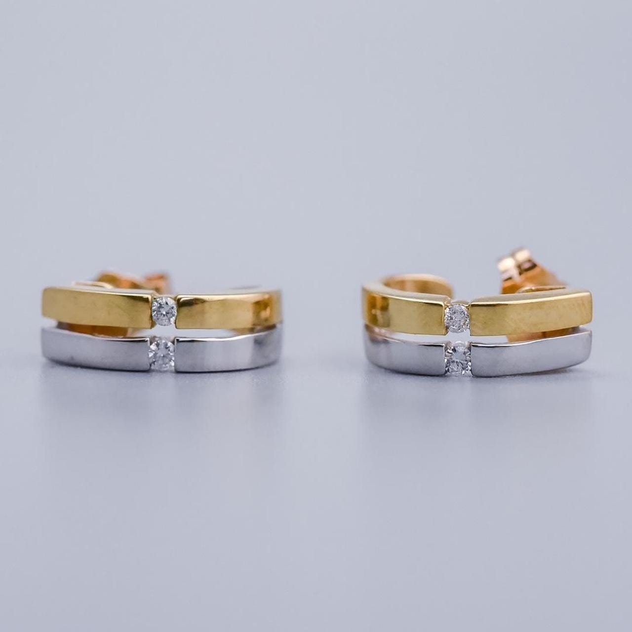 9K Gold Two-Tone Studs