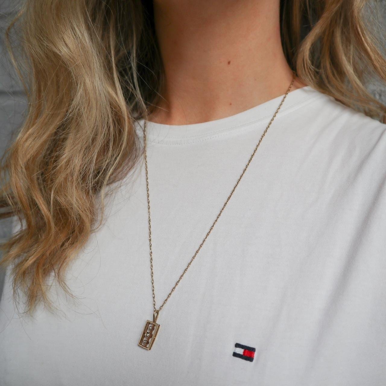 9K Gold CZ Pendant Necklace