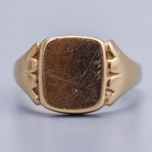 9K Gold Square Signet Ring