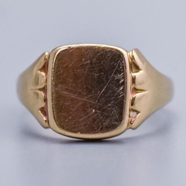 9K Gold Square Signet Ring