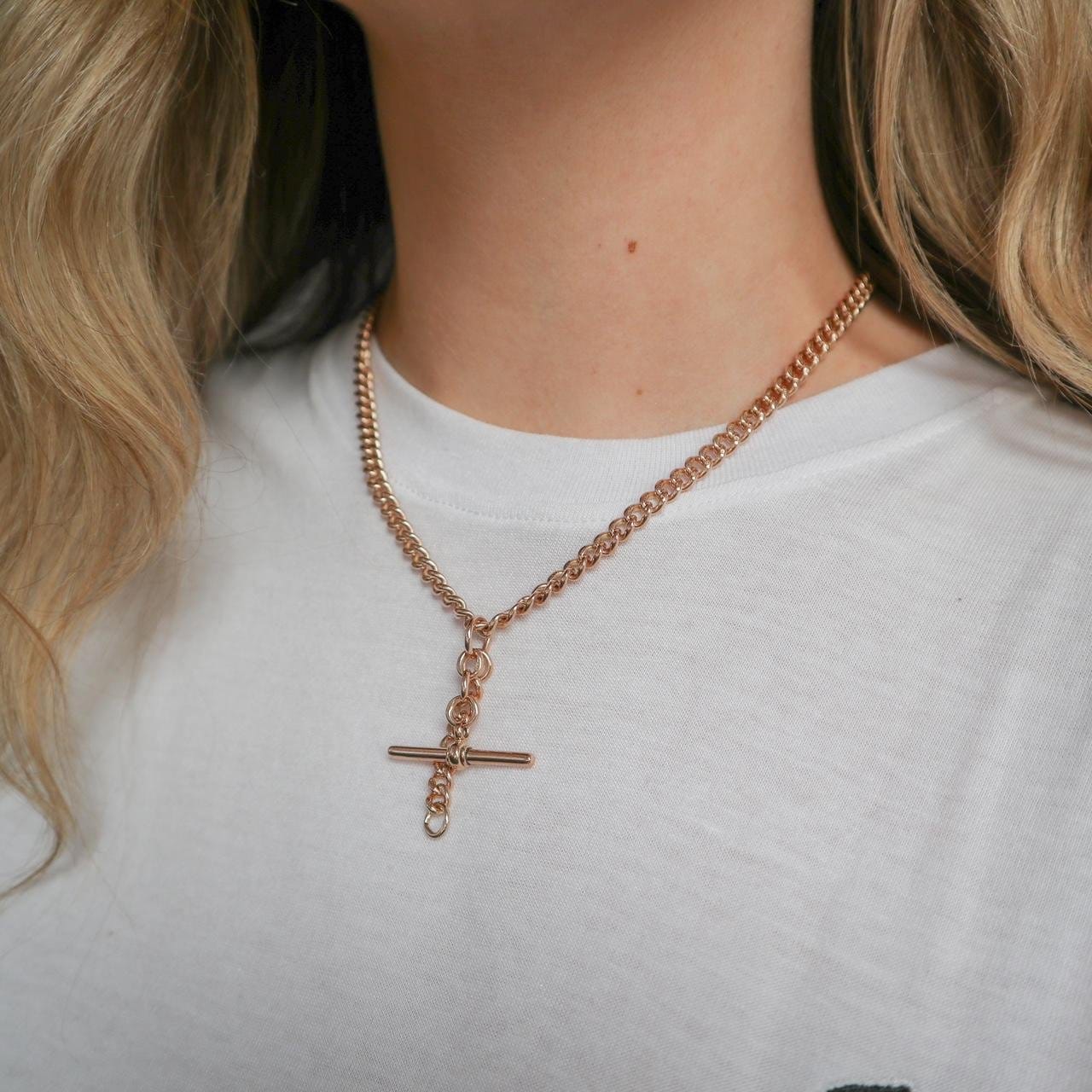 9K Gold Albert Chain Necklace