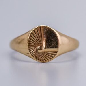 9K Gold Oval Signet Ring
