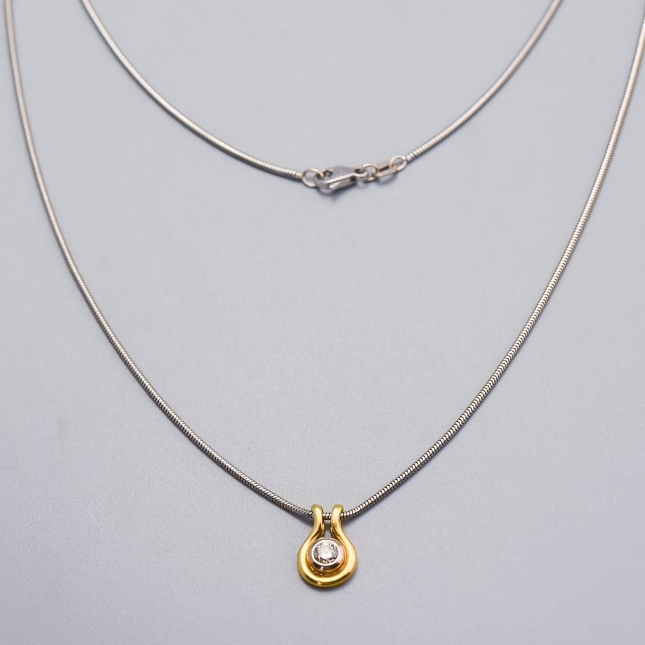18K Gold Two-Tone Diamond Necklace
