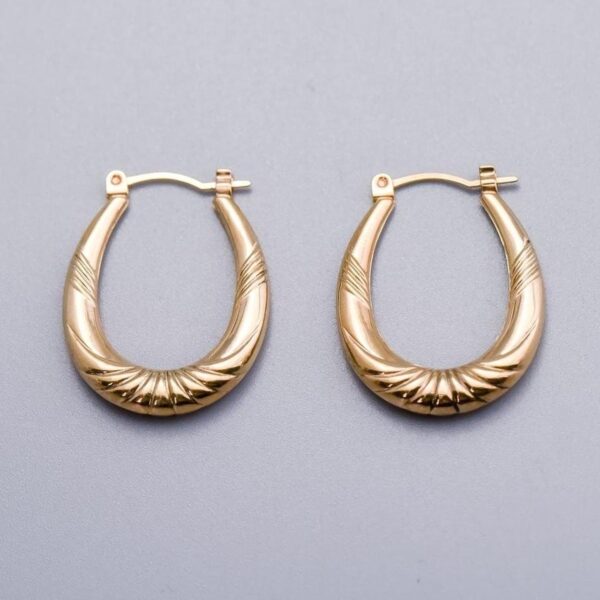 9K Gold Oval Hoops