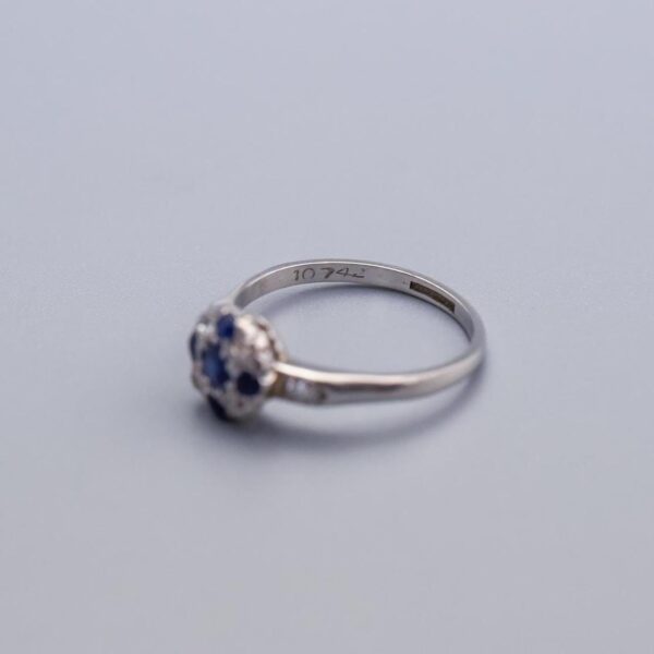 Platinum Sapphire and Diamond Ring