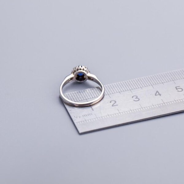Platinum Sapphire and Diamond Ring