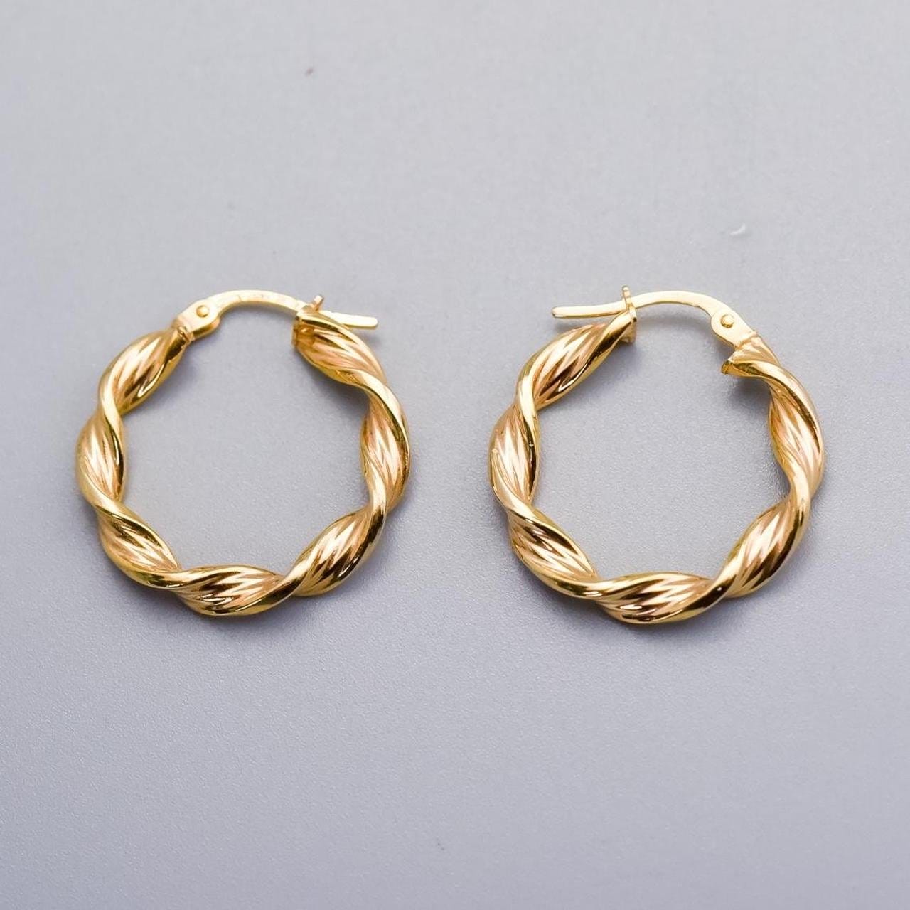9K Gold Twist Hoops