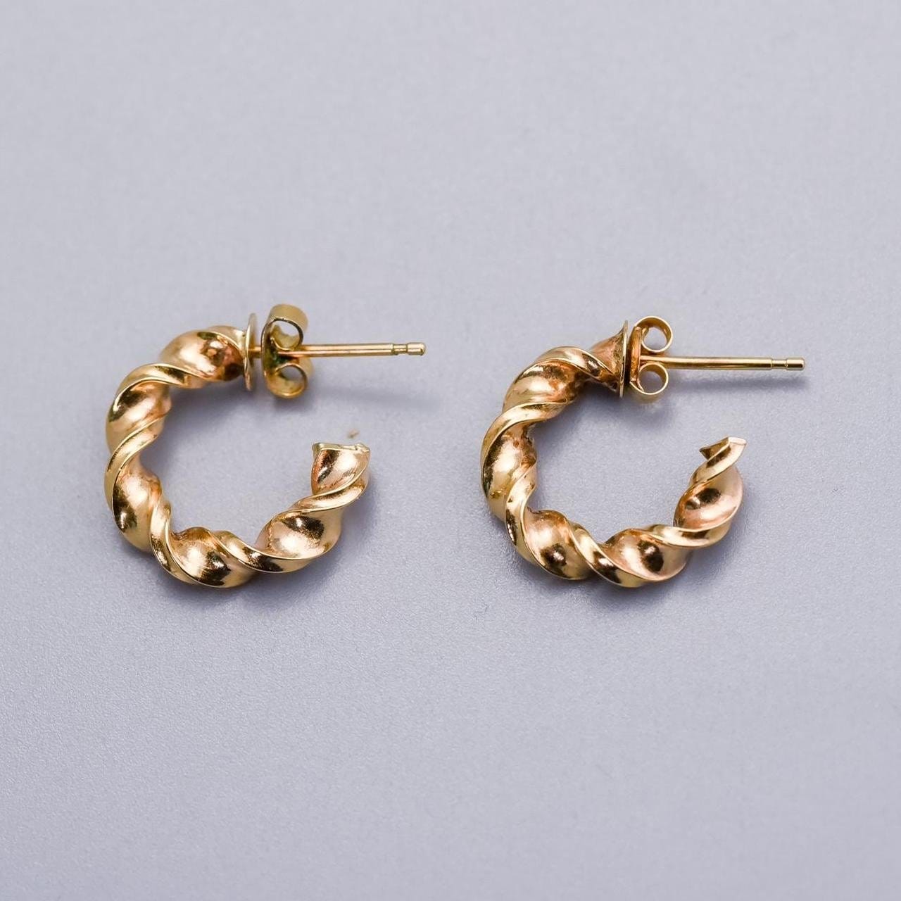 9K Gold Twist Hoops