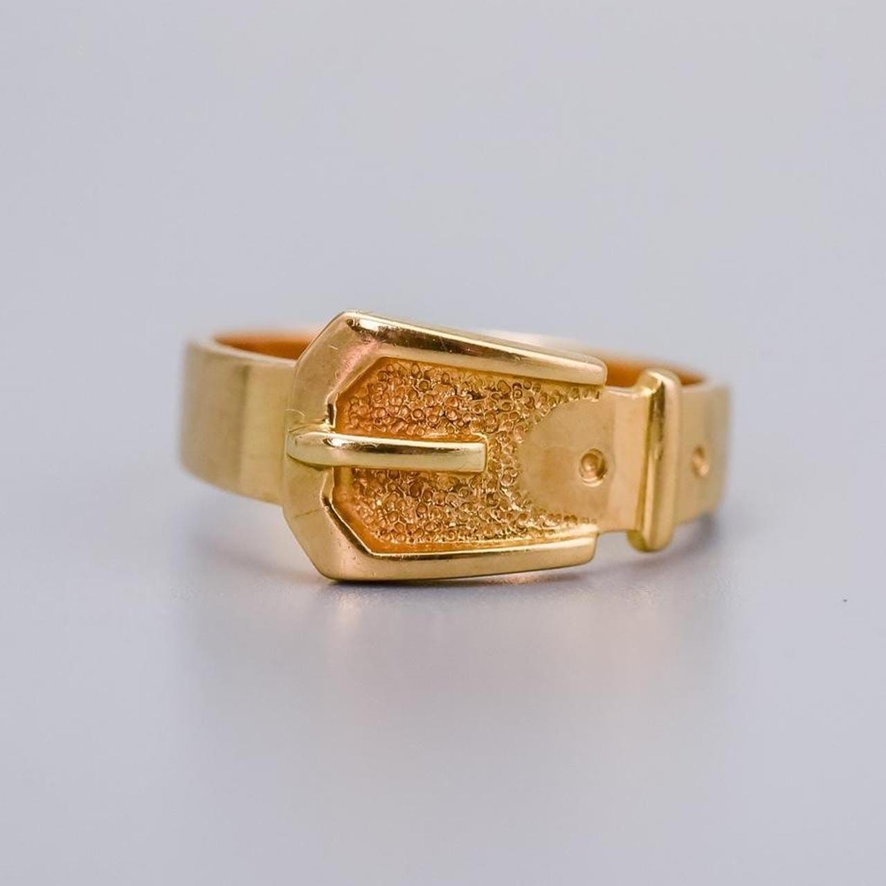 14K Gold Buckle Ring