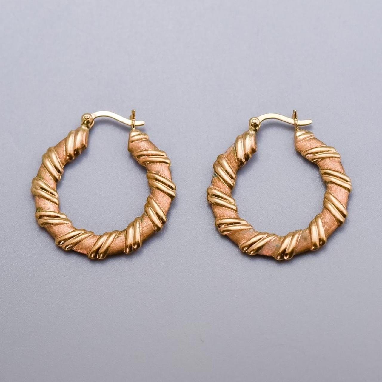 9K Gold Twisted Hoops