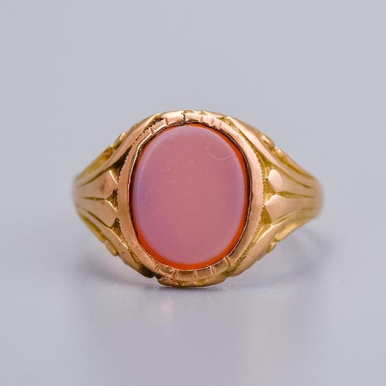 15K Gold Sardonyx Signet Ring