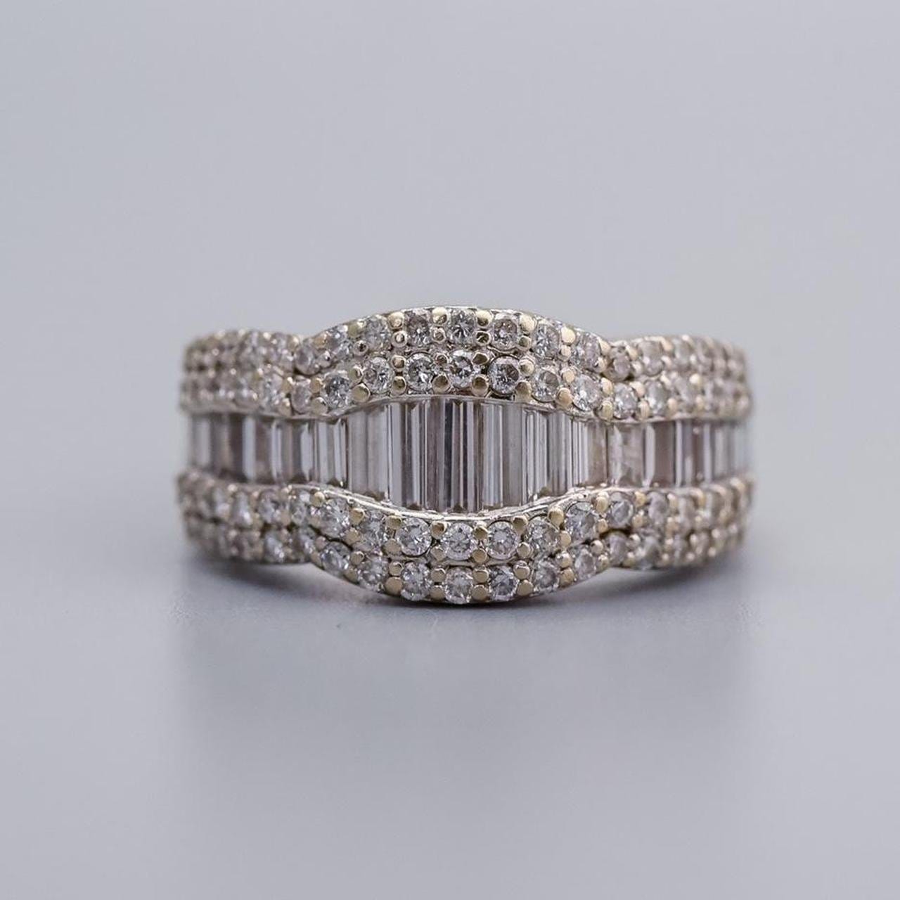 14K Gold Diamond Clustered Ring