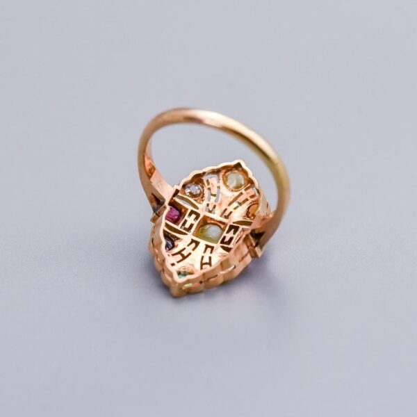 10K Gold Multi Gemstone Ring