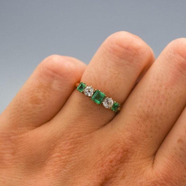 RESERVED 18K Gold Emerald and Diamond Ring