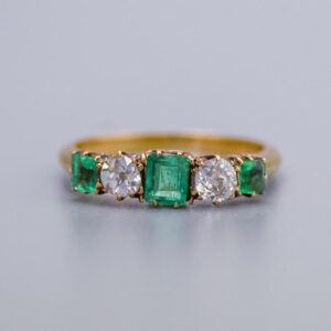 RESERVED 18K Gold Emerald and Diamond Ring
