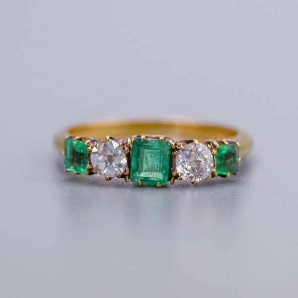 RESERVED 18K Gold Emerald and Diamond Ring