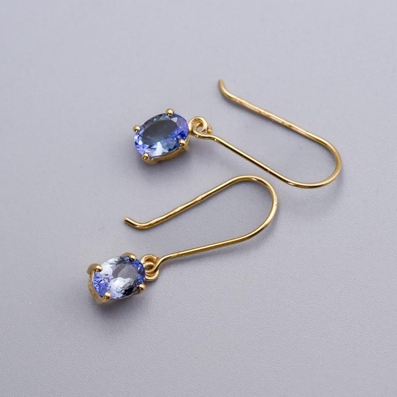 10K Gold Tanzanite Earrings