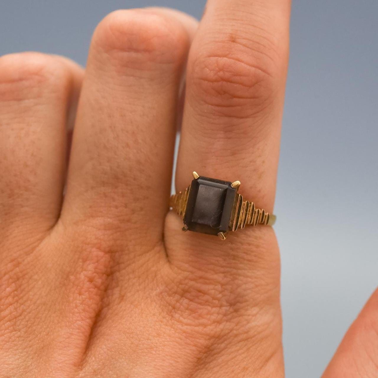 9K Gold Smoky Quartz Ring
