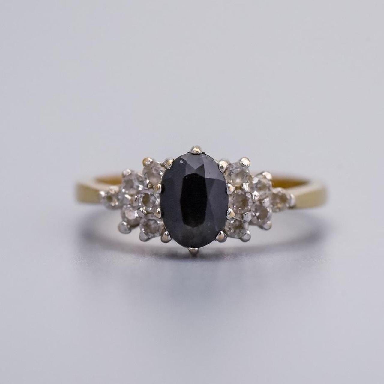 9K Gold Tourmaline and CZ Ring