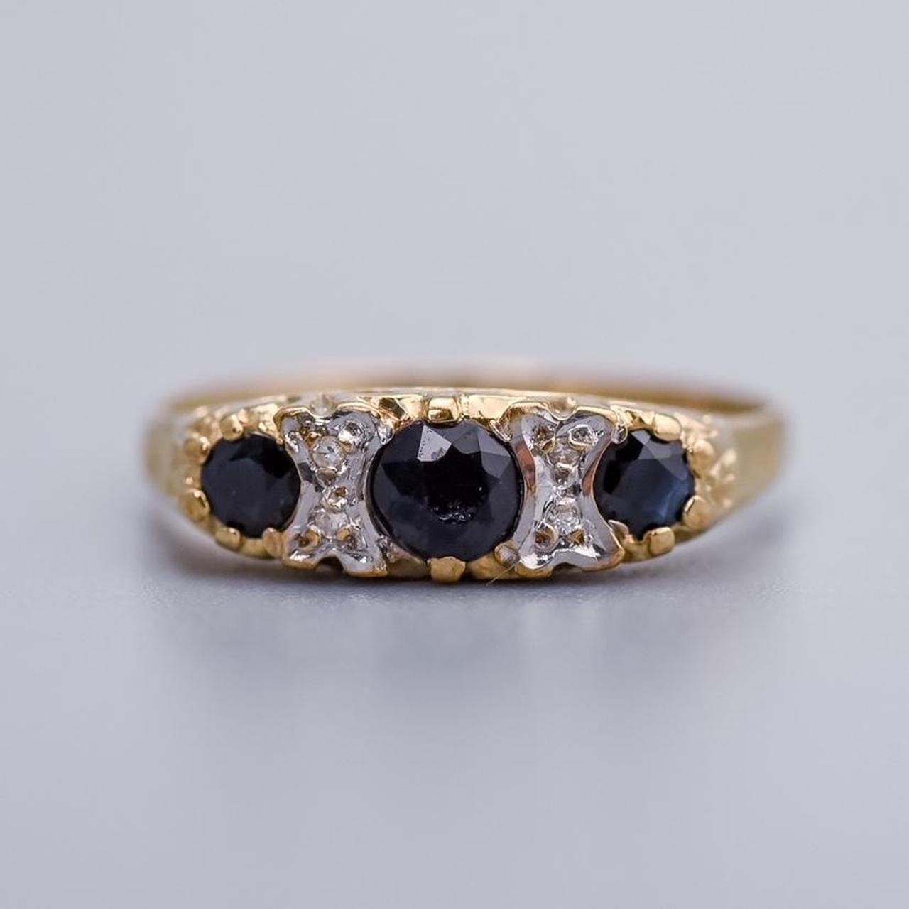 9K Gold Tourmaline and Diamond Ring