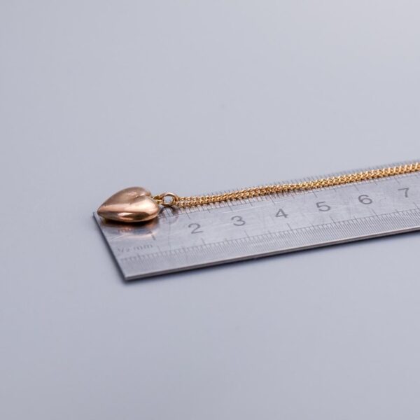 Solid 9K Rose Gold Heart Pendant Necklace