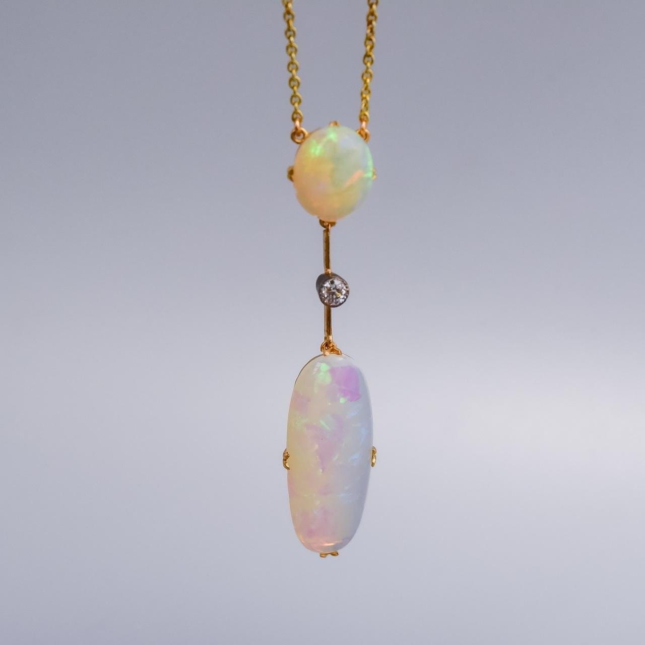 15K Gold Edwardian Opal Necklace