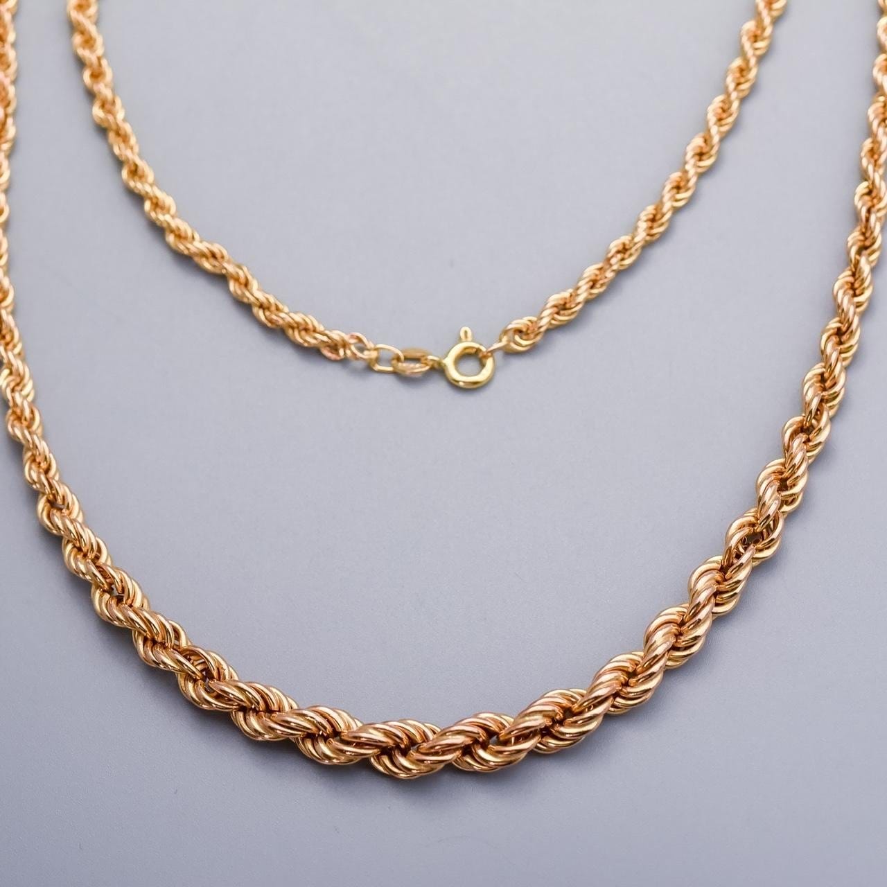9K Gold Rope Chain Necklace