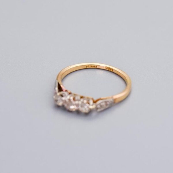 9K Gold Diamond Trilogy Ring