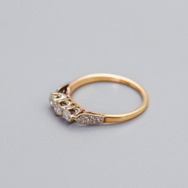 9K Gold Diamond Trilogy Ring