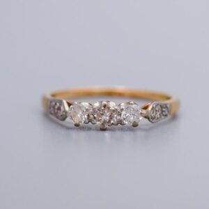 9K Gold Diamond Trilogy Ring