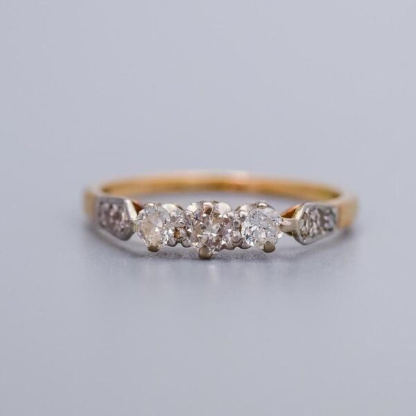 9K Gold Diamond Trilogy Ring