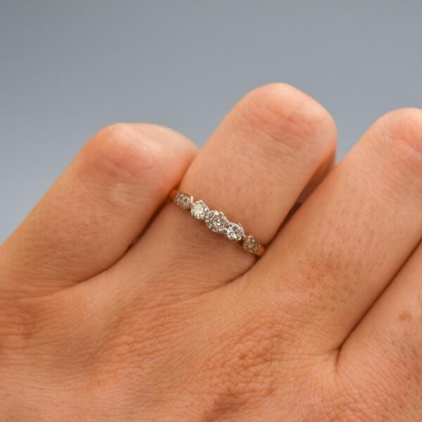 9K Gold Diamond Trilogy Ring