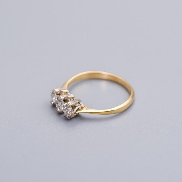 18K Gold Diamond Trilogy Ring