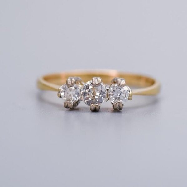 18K Gold Diamond Trilogy Ring