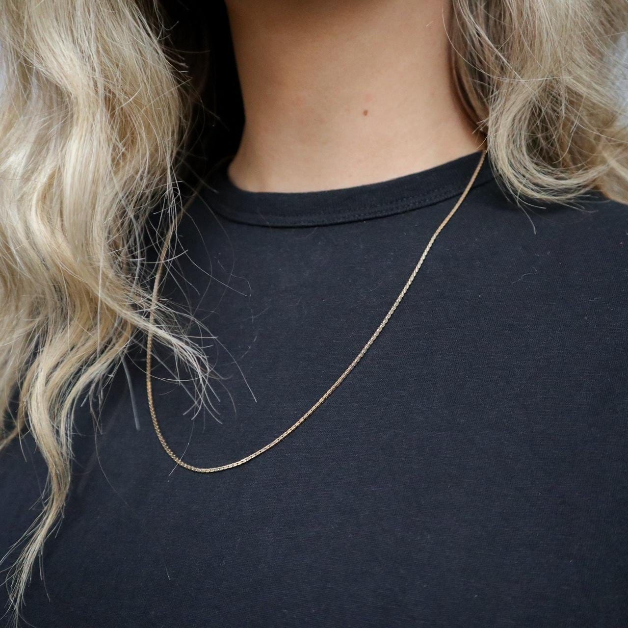 14K Gold Serpentine/Box Style Chain
