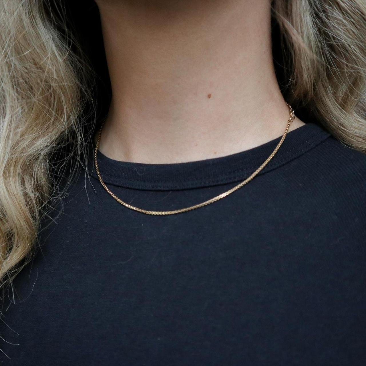 9K Gold Box Chain Necklace