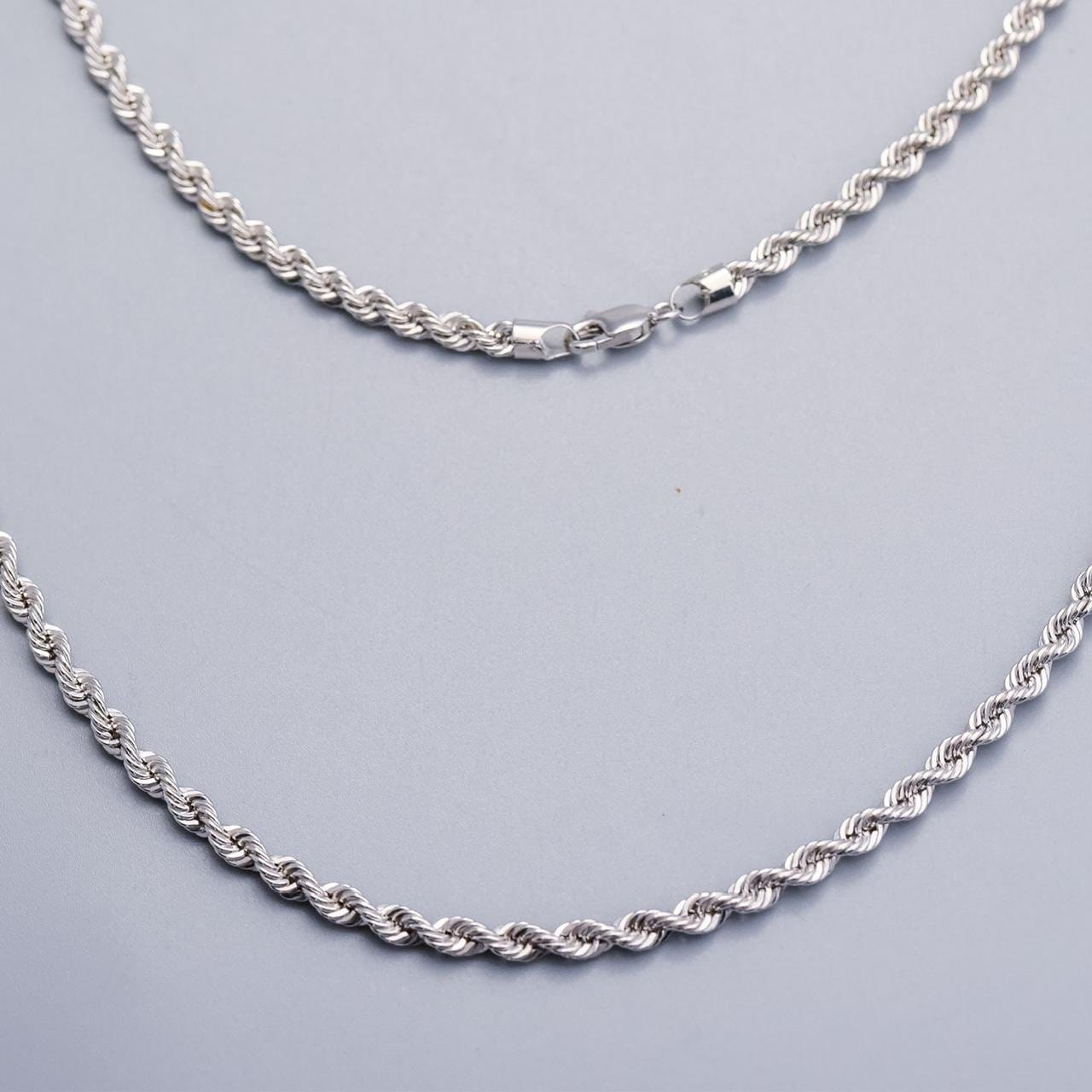 9K White Gold Rope Chain