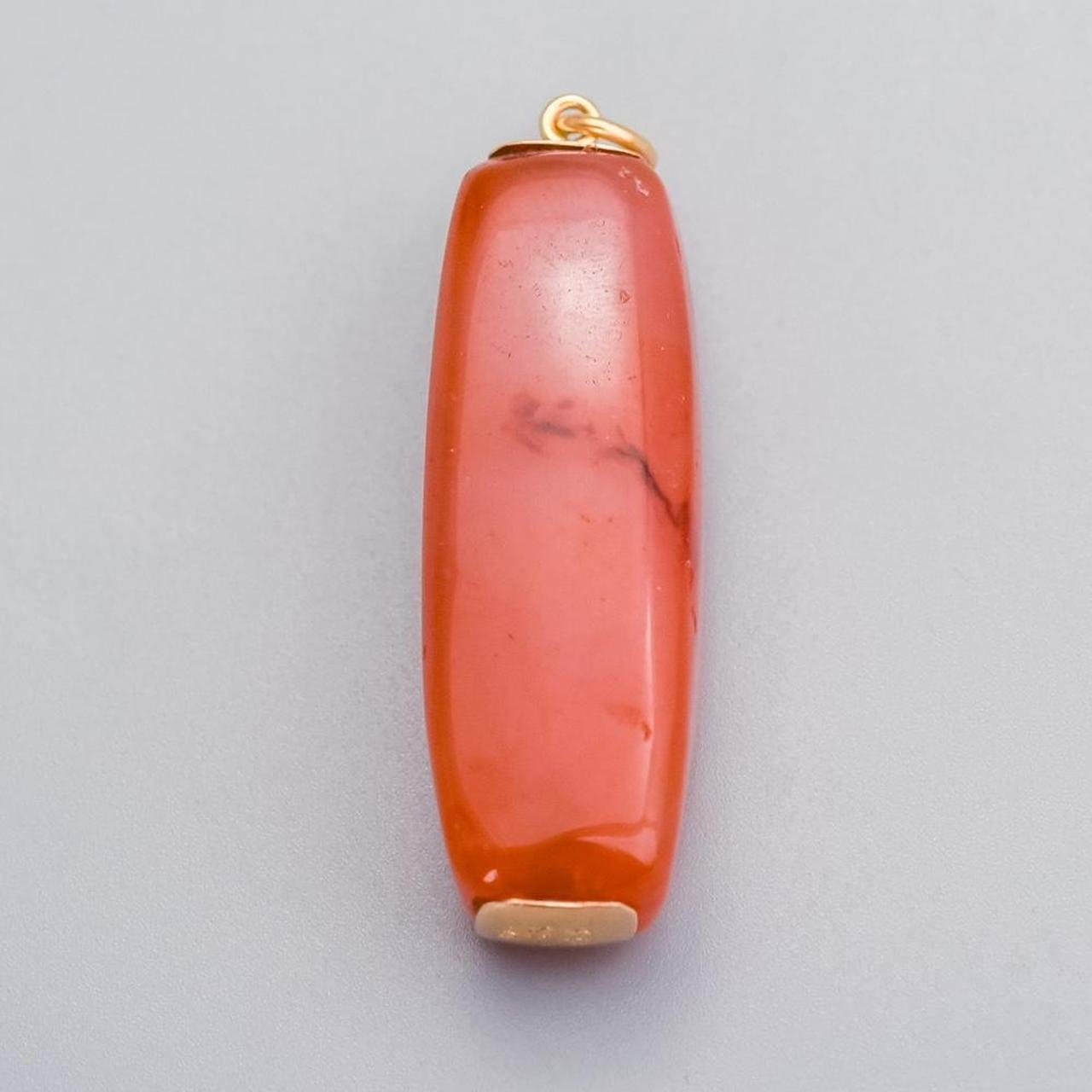 14K Gold Carnelian Pendant