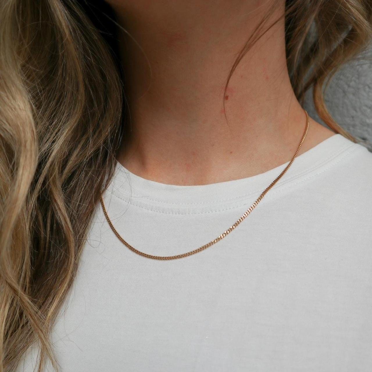9K Gold Curb Chain Necklace