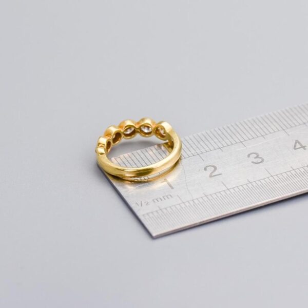 18K Gold Five Diamond Ring