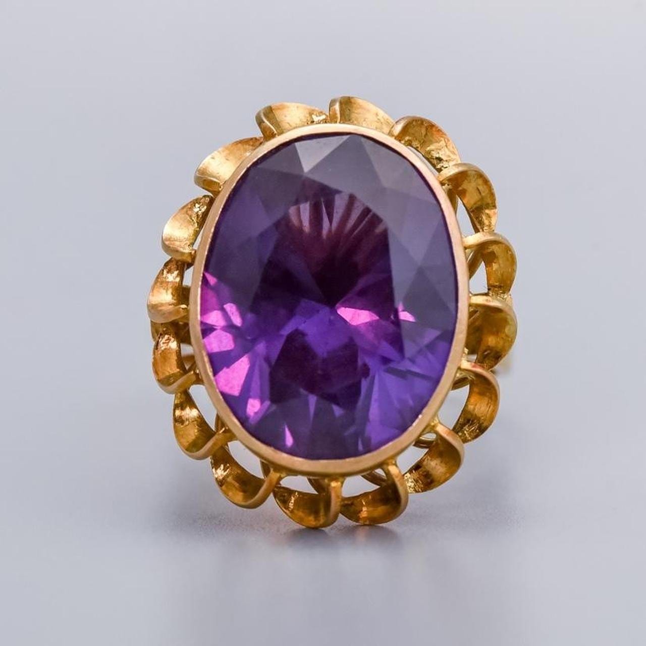 14K Gold Amethyst Cocktail Ring