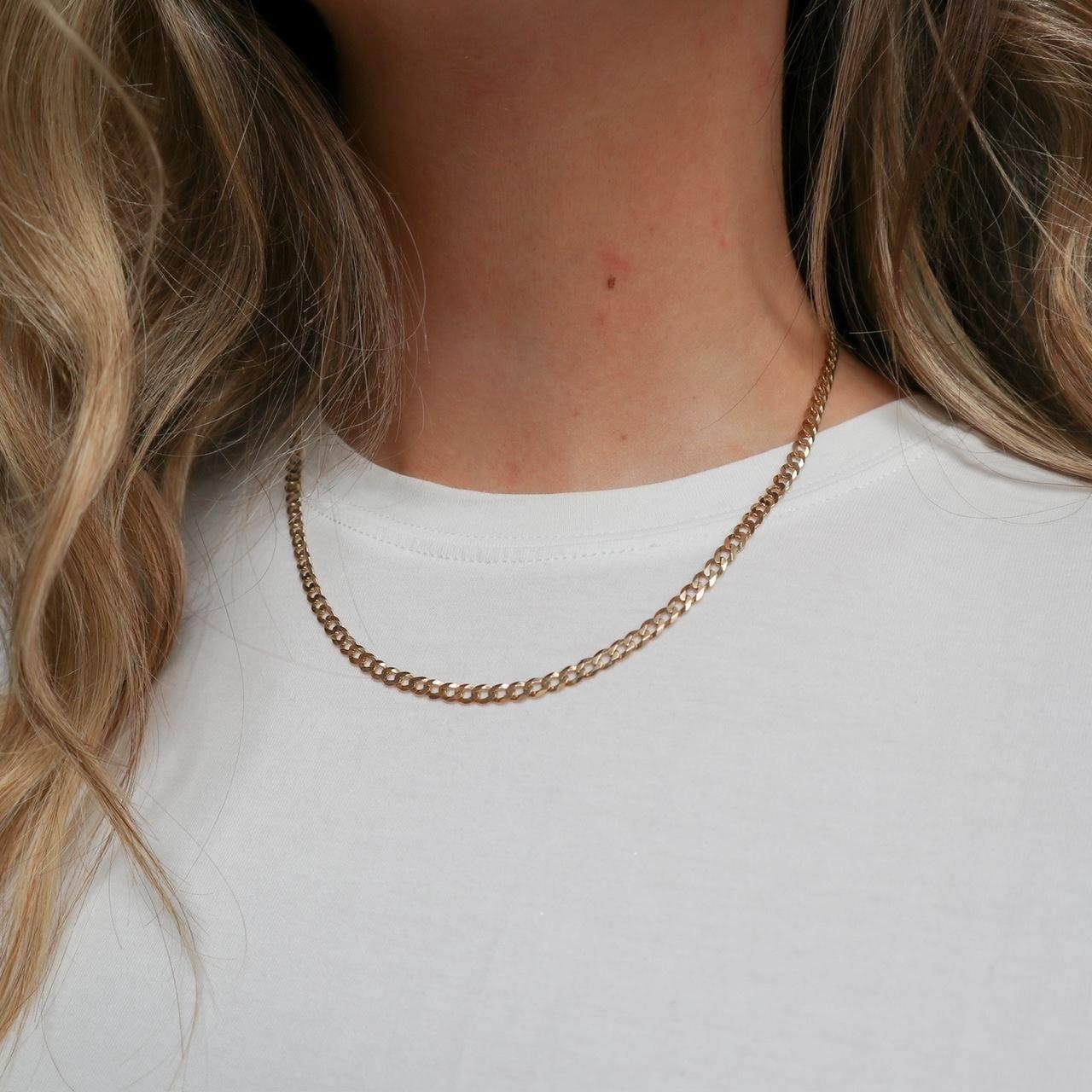 9K Gold Curb Chain Necklace