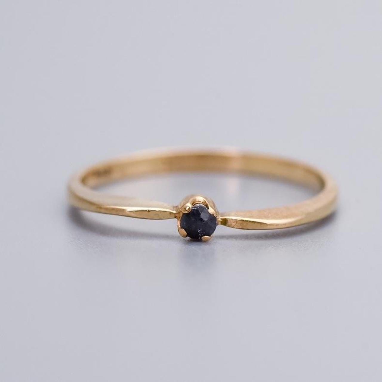 9K Gold Skinny Sapphire Ring