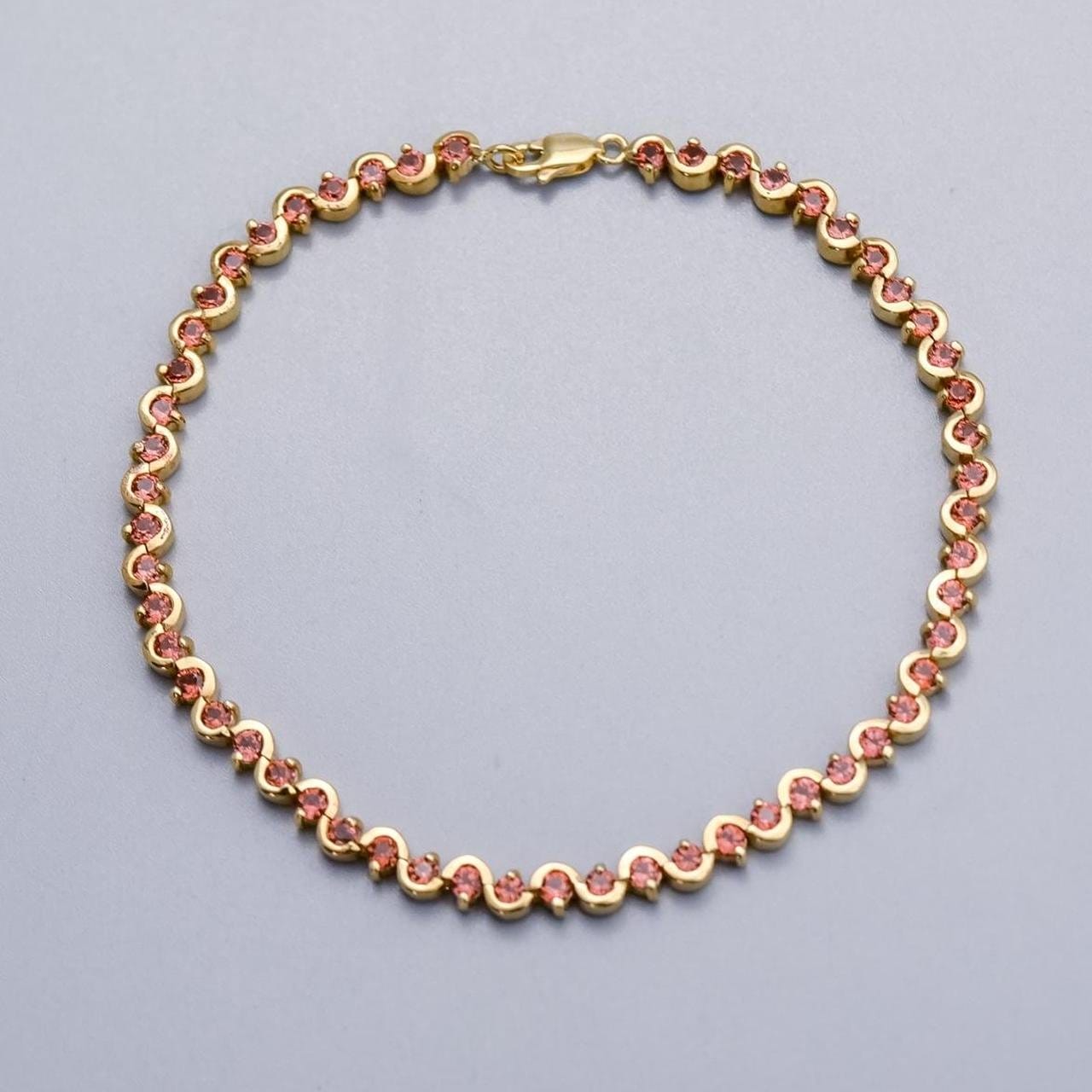 10K Gold Pink Tourmaline Tennis Bracelet