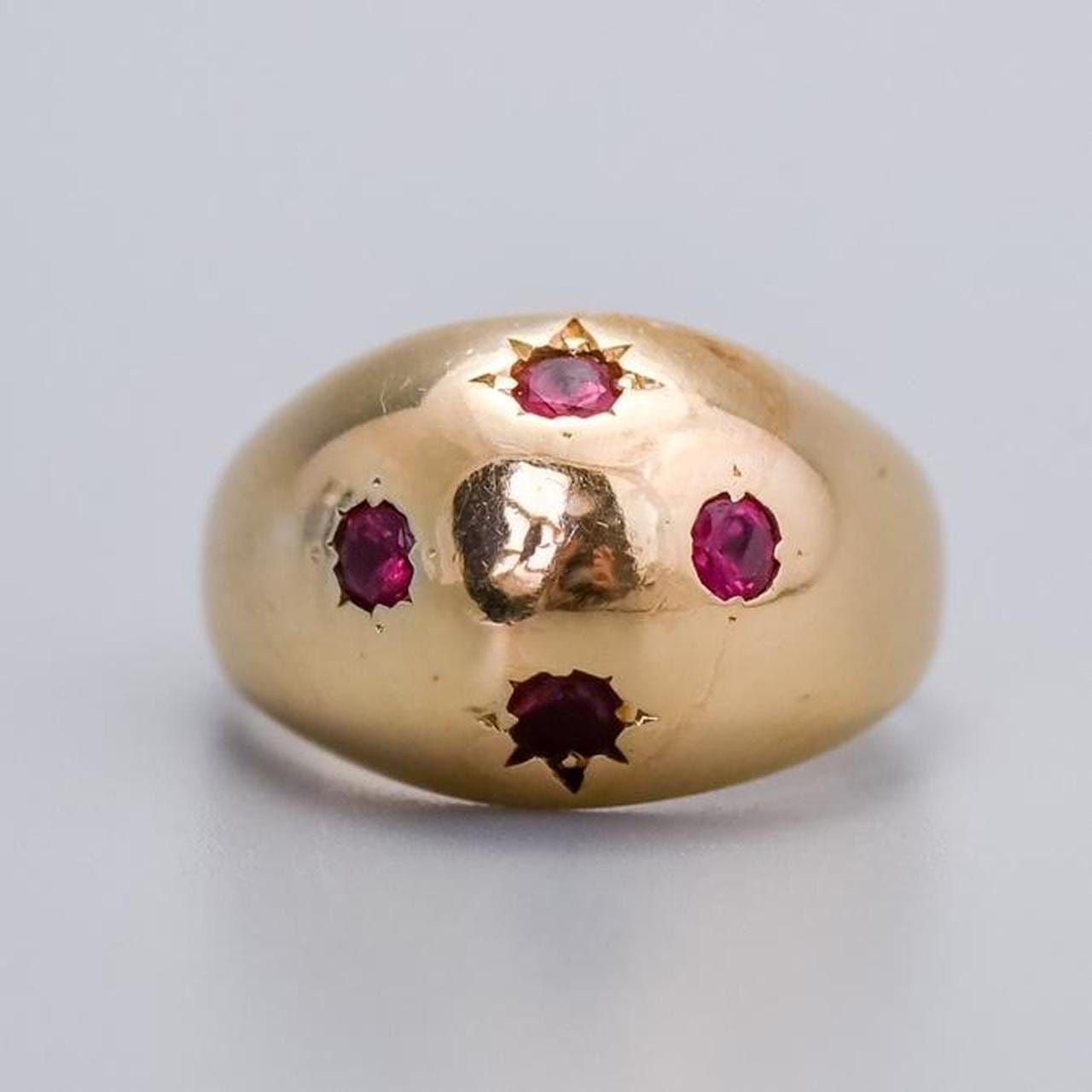 14K Gold Domed Gypsy Bombe Ring