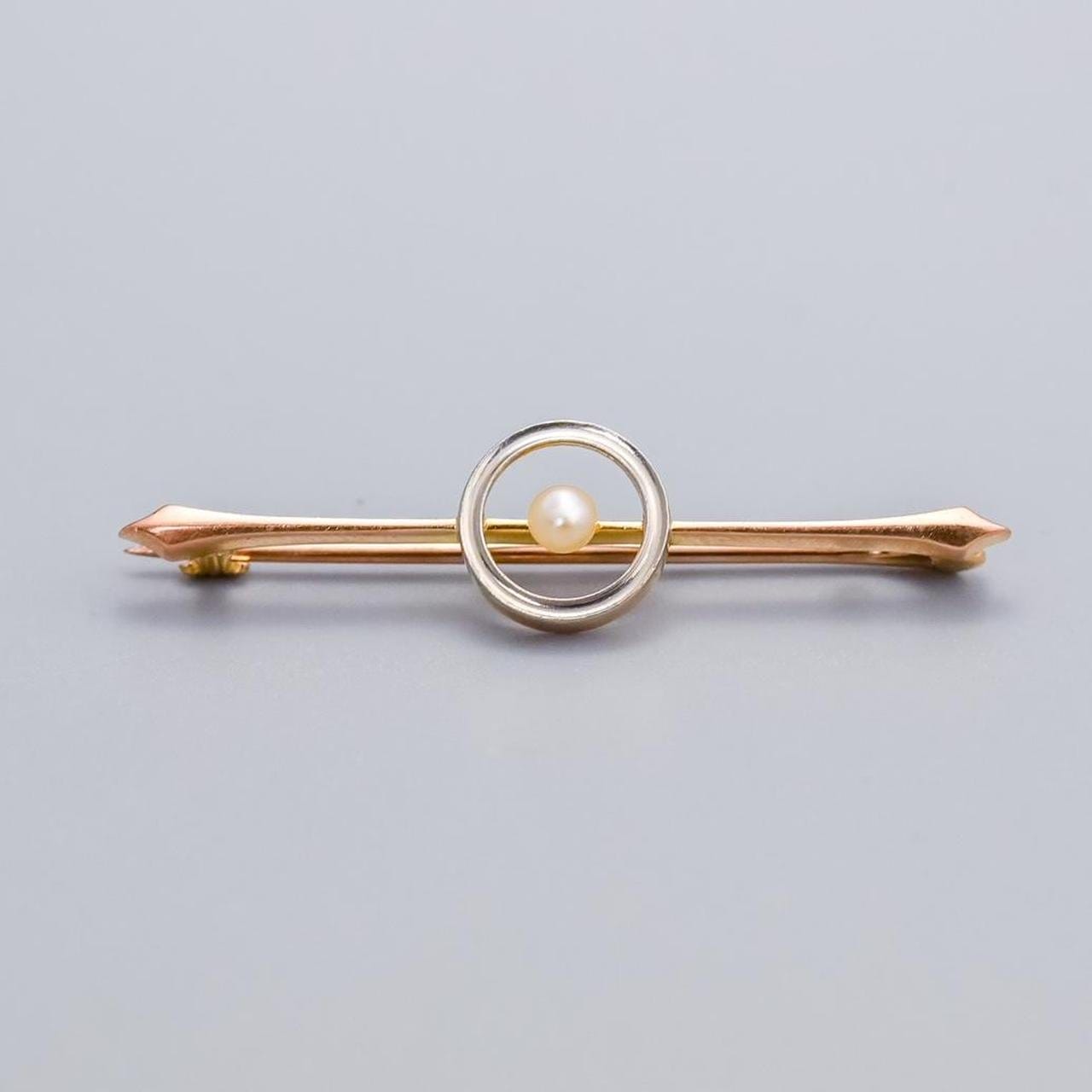 15K Gold Pearl Brooch
