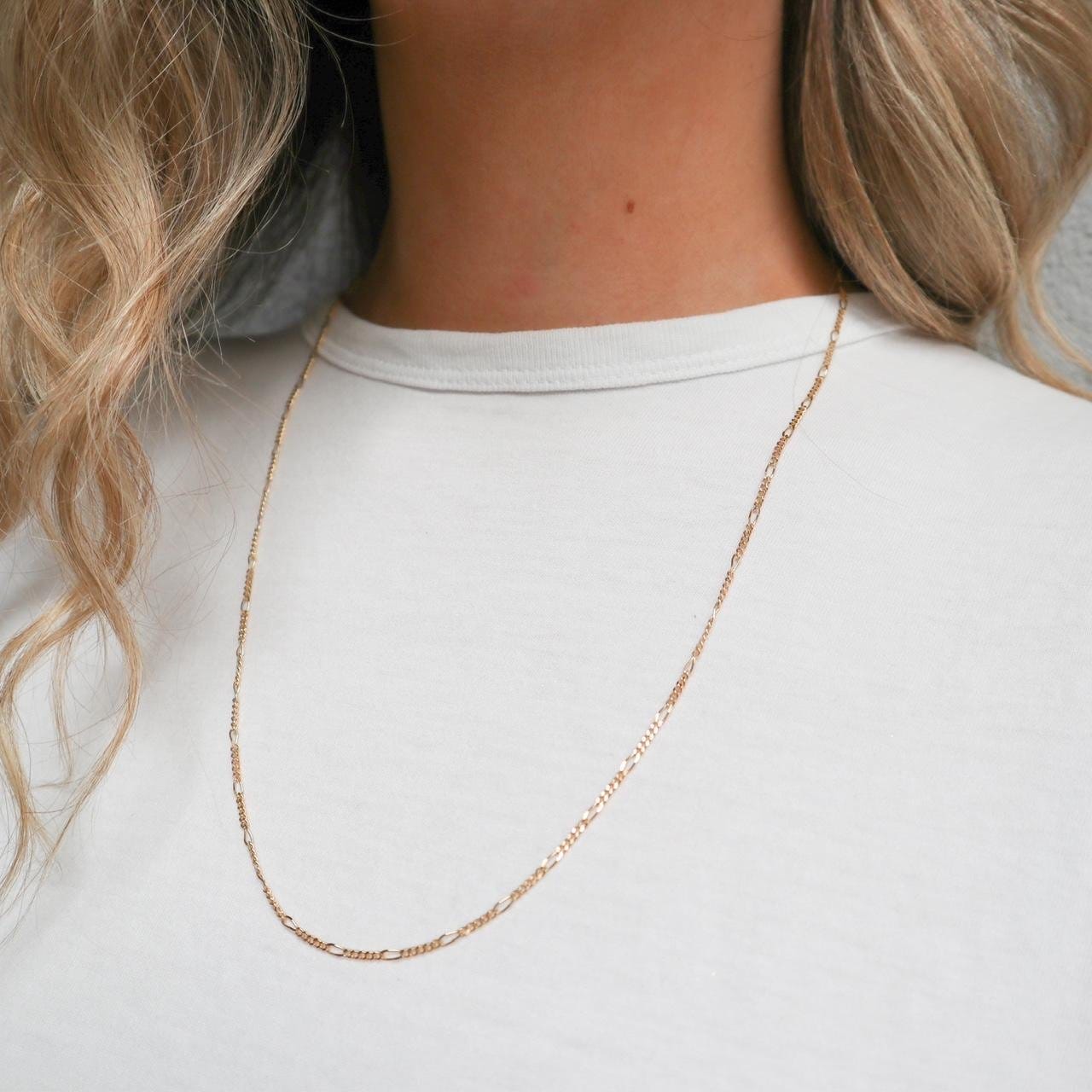 9K Gold Figaro Chain Necklace